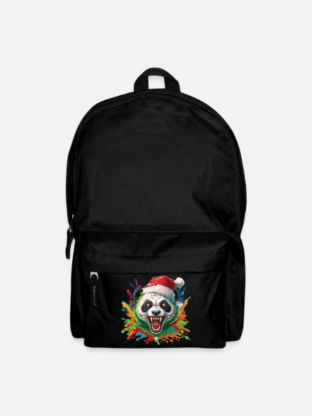 16 Zombie Pandabär Weihnachtsmann Farbtropfen - Rucksack - Schwarz