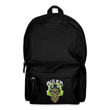 biker skull motorcycle - Backpack - black - Front