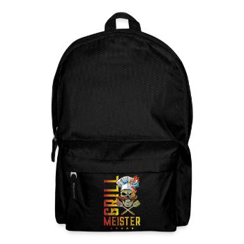 grillmeister totenkopf koch skelett grillen - Rucksack - Schwarz - Vorne