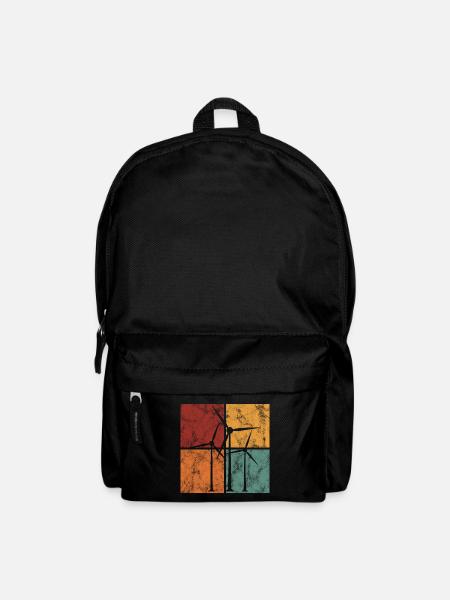 Windenergie Windkraft Windkraftanlage Kraftwerk - Rucksack - Schwarz