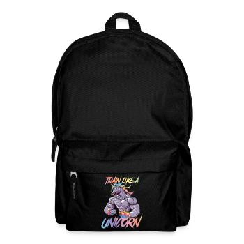 einhorn unicorn training power bunt gym - Rucksack - Schwarz - Vorne