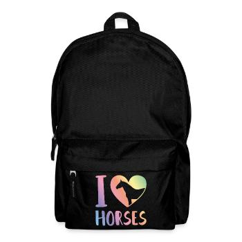 J'adore les chevaux à cheval - Sac à dos - noir - Devant