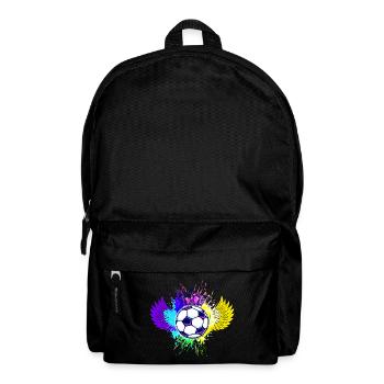 Fussball Logo Wappen Krone Bunt - Rucksack - Schwarz - Vorne