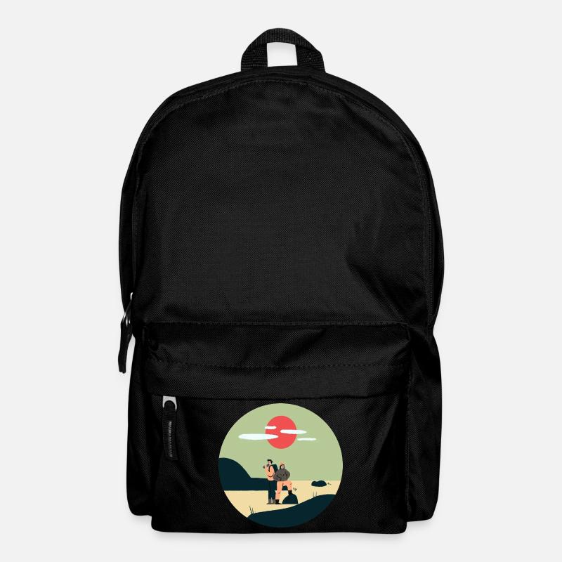 Wanderpaar in der Landschaft - Rucksack - Schwarz