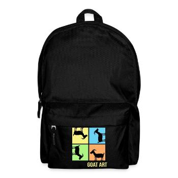 Goat popart Goat pulling posture "goat-art" - Backpack - black - Front