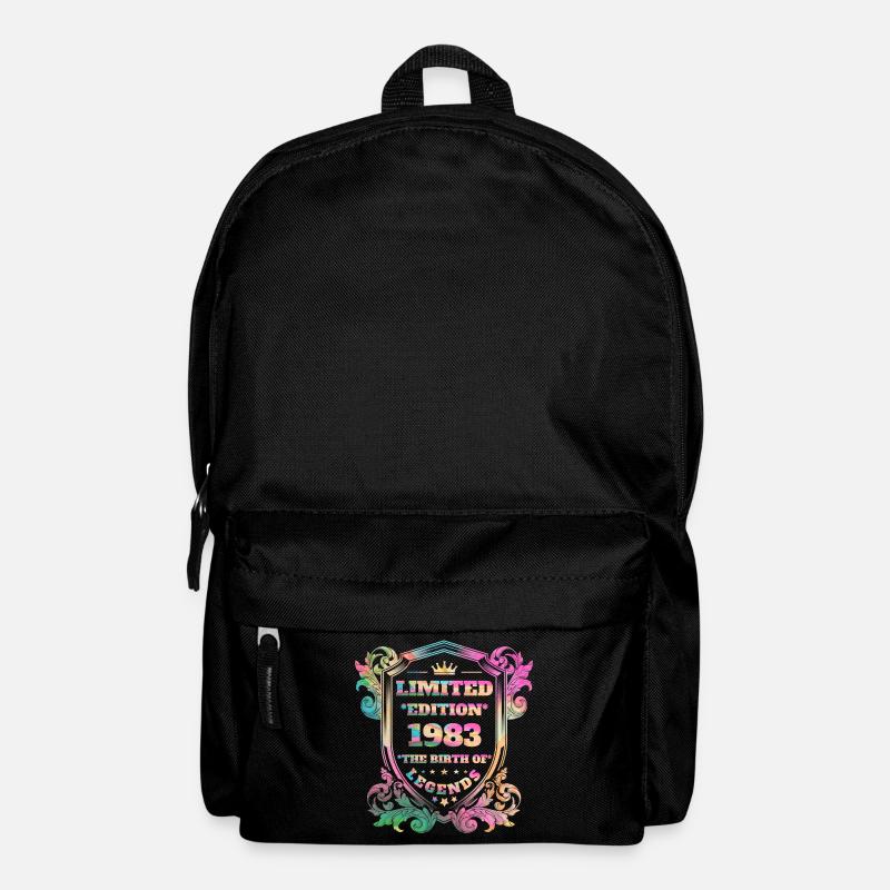 1983 Anniversaire vintage couleurs arc-en-ciel - Sac à dos - noir