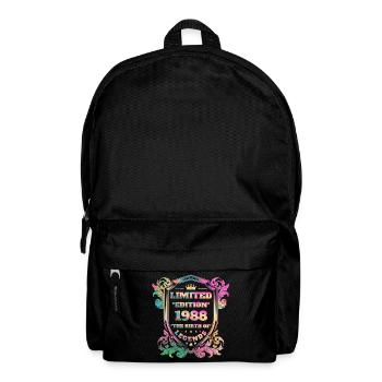 1988 Anniversaire vintage couleurs arc-en-ciel - Sac à dos - noir - Devant