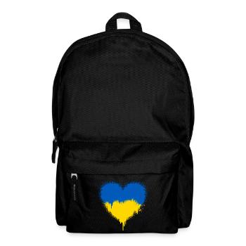 Ukrainian flag heart love - Backpack - black - Front