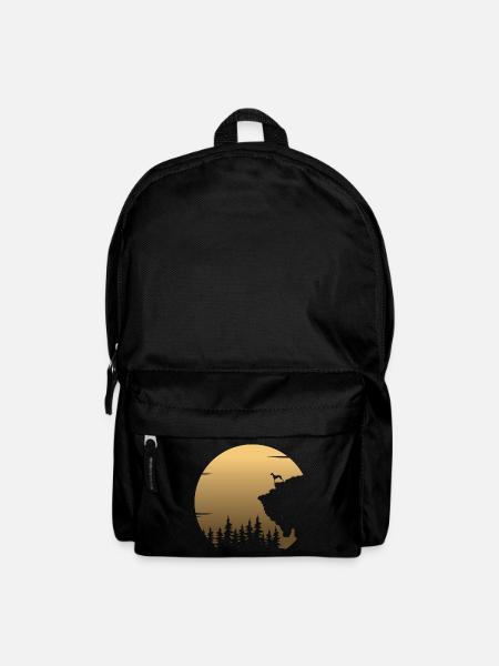 Galgo Espanol Hund Greyhound Mond Silhouette - Rucksack - Schwarz