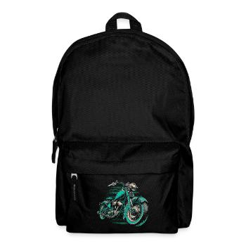 Cool Vintage Motorcycle Chopper en vert bleu - Sac à dos - noir - Devant