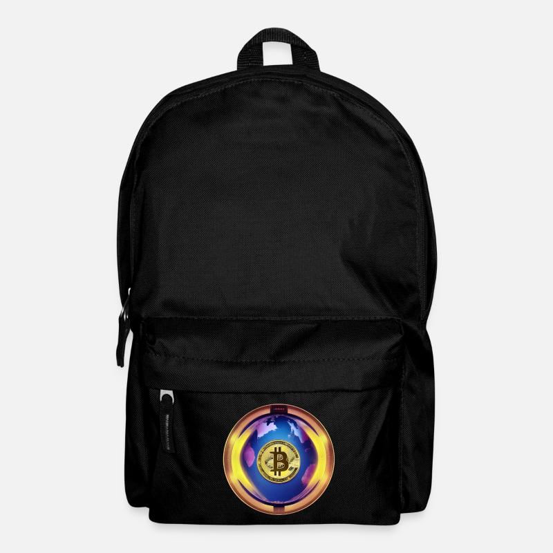 Bitcoin mit Planet Erde - Rucksack - Schwarz