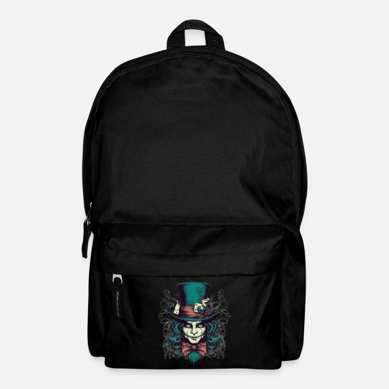 Creepy Hatter with Green Hair - Backpack - black