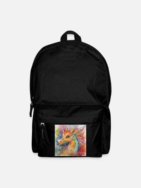 Modern & Colourful Dragon Wall Art by Bodhi - Backpack - black