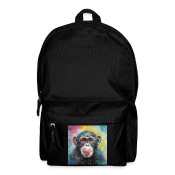 Modern & Colourful Chimpanzee Wall Art by Bodhi - Backpack - black - Front