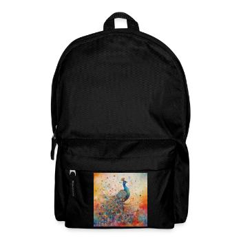 Modern & Colourful Peacock Wall Art by Bodhi - Backpack - black - Front