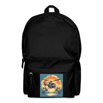 HÉLICOPTÈRE VINTAGE - Sac à dos - noir - Devant