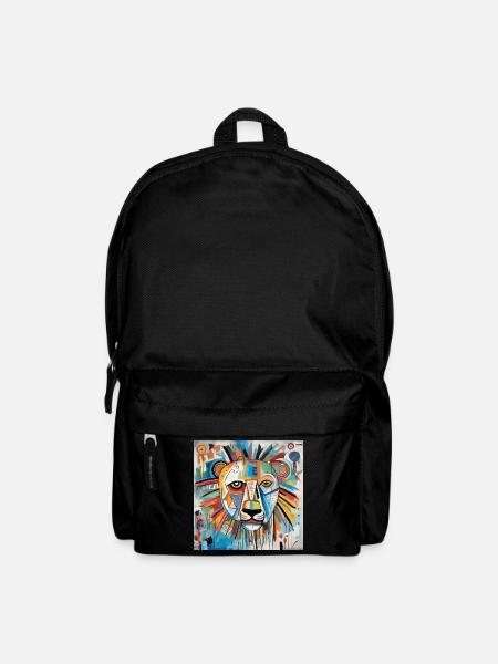 LÖWEN-STRASSENKUNST - Rucksack - Schwarz