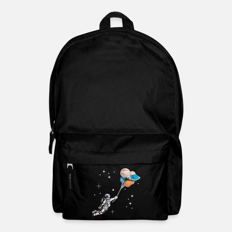 Astronaut mit Luftballons in Form von Planeten - Rucksack - Schwarz