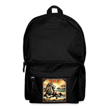 King Savannah Lion Art Deco Style - Backpack - black - Front