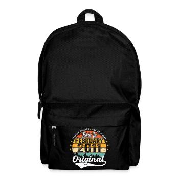 Born in February 2011 - Birthday Gift - Backpack - black - Front