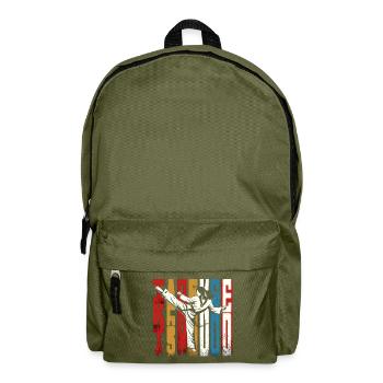 Dynamic High Kick Taekwondo Martial Artist - Rucksack - Olivgrün - Vorne