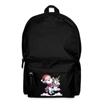 Weihnachtsmann reitet auf Einhorn - Rucksack - Schwarz - Vorne