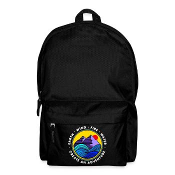 Natur Berge Wasser Sonne Illustration - Rucksack - Schwarz - Vorne