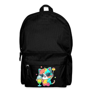 The casual cat: sunglasses and cocktail - Backpack - black - Front