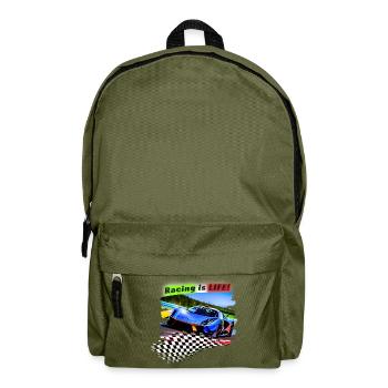 RACING IS LIFE! - Backpack - olive green - Front