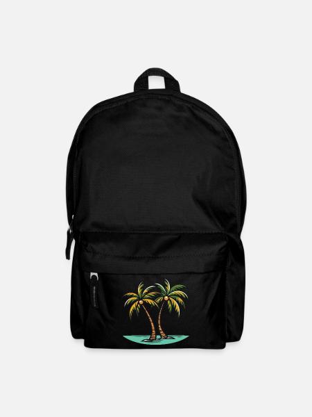 Palmen Insel - Rucksack - Schwarz