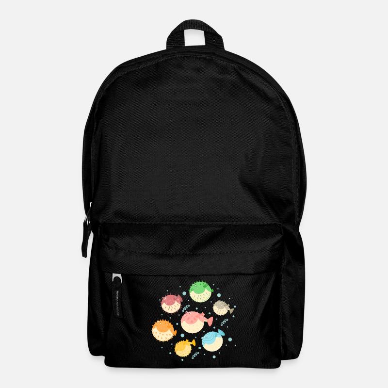 Bunter Kugelfisch - Rucksack - Schwarz