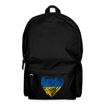 Ukraine coeur utilisé look - Sac à dos - noir - Devant