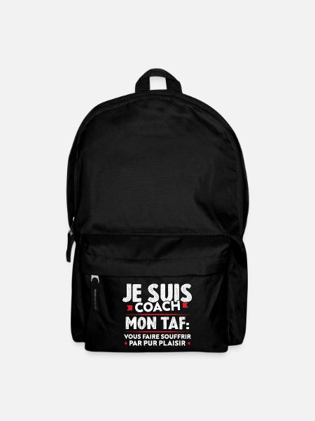 Je suis coach, Humour cadeau sportif coach - Sac à dos - noir