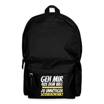 GEH MIR AUS DEM WEG DU UNNÖTIGER SOZIALKONTAKT - Rucksack - Schwarz - Vorne