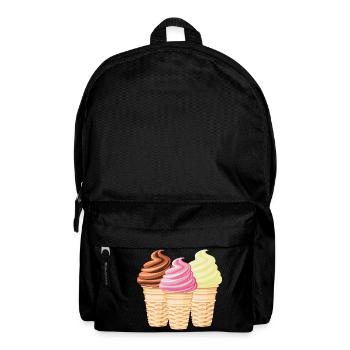 Softeis Vanille Schokolade Erdbeere - Rucksack - Schwarz - Vorne