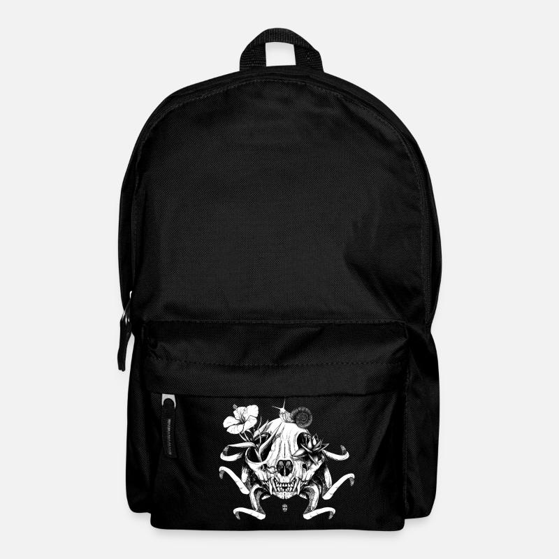 Le crâne les fleurs et l'escargot - Sac à dos - noir