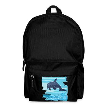 Dauphin des dauphins saute du don d'eau de mer - Sac à dos - noir - Devant