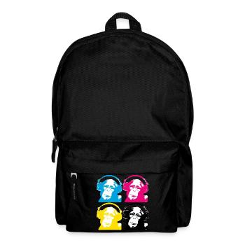4 DJ monkeys - Sac à dos - noir - Devant