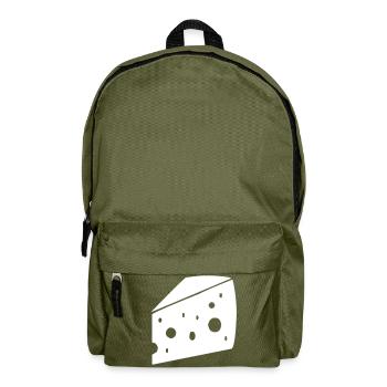 gros morceau de fromage avec des trous - Sac à dos - vert olive - Devant