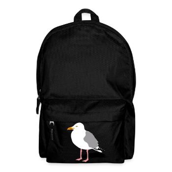 seagull gull bird harbour sailing ocean sea ship - Backpack - black - Front