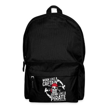 travailler comme un capitaine boire comme un pirate - Sac à dos - noir - Devant
