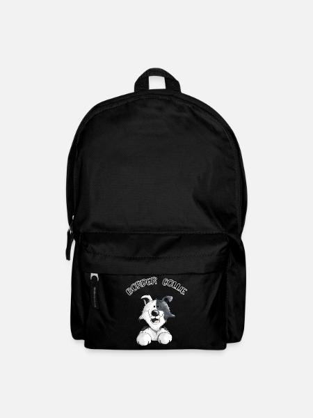 Abenteuerlustiger Border Collie - Rucksack - Schwarz