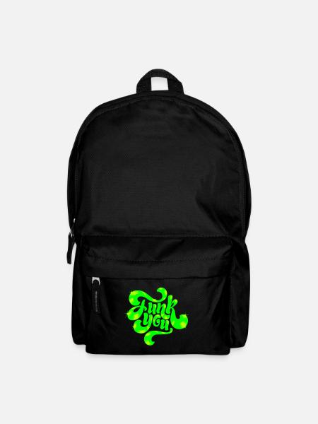 Grünes Neon-Punk-Textdesign - Rucksack - Schwarz
