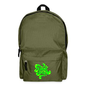Green Neon Punk Text Design - Backpack - olive green - Front