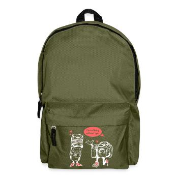 Photographer Camera Lens - Backpack - olive green - Front