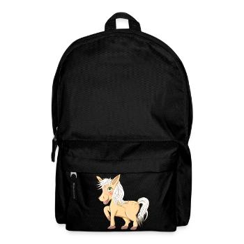 magical cute pony radiant and laughing - Backpack - black - Front