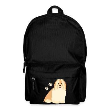Heureux, chien bichon havanais - Sac à dos - noir - Devant