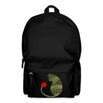 katze mit blume e 101 - Rucksack - Schwarz - Vorne