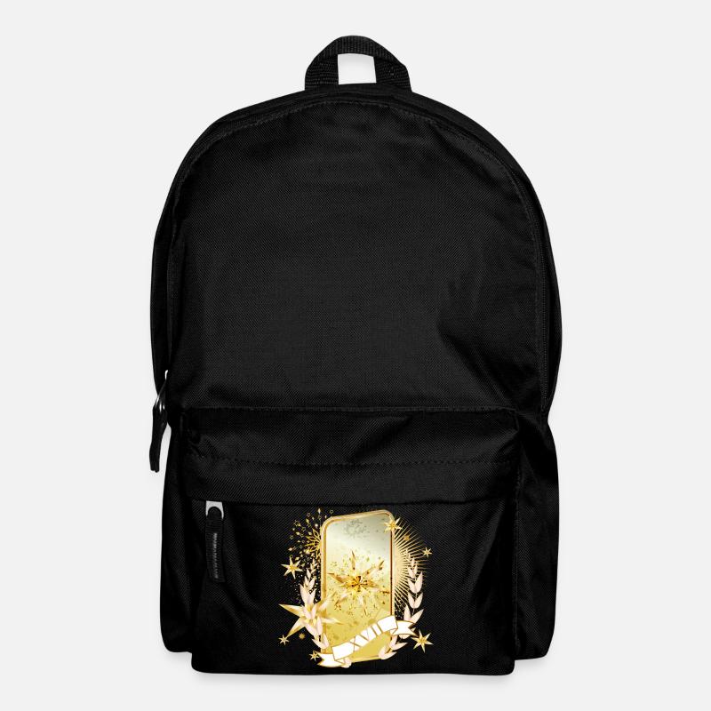 gold schimmernde Tarot Karte mit dem Stern Symbol - Rucksack - Schwarz