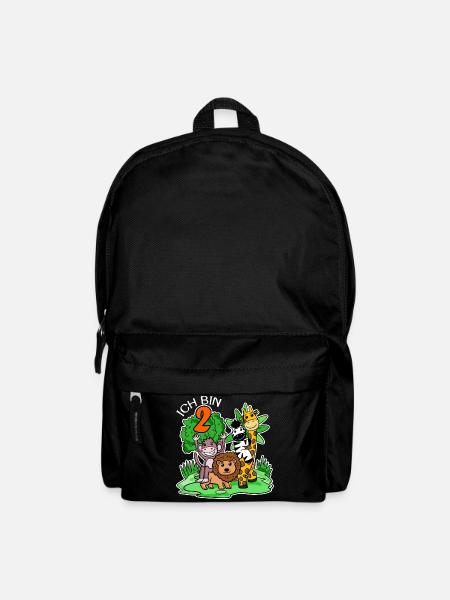 Ich bin 2 - 2. Geburtstag - Niedliche Tiere - Rucksack - Schwarz